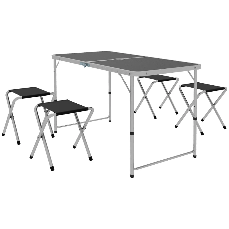 Image of Outsunny Camping Table and Chairs Outdoor Indoor Use for BBQ Picnic Garden TJ Hughes Black 5061025113590