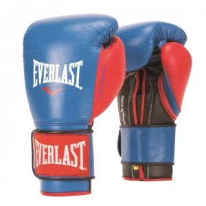 Image of Everlast Powerlock Pro Hook And Loop Training Boxing Gloves - Blue/Red