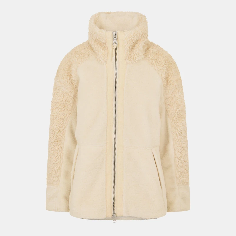 Image of Napapijri Womens Napa Falkner Soft Textured Teddy Coat Beige Dimity female 8 (XS)