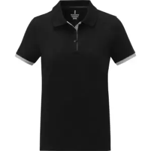 Image of Elevate Womens/Ladies Morgan Short-Sleeved Polo Shirt (S) (Solid Black)