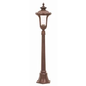 Image of 1 Light Small Outdoor Post Lantern Rusty Bronze Patina IP44, E27