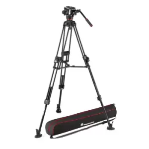 Image of Manfrotto 504X Fluid Video Head with 645 Fast Twin Aluminium Tripod