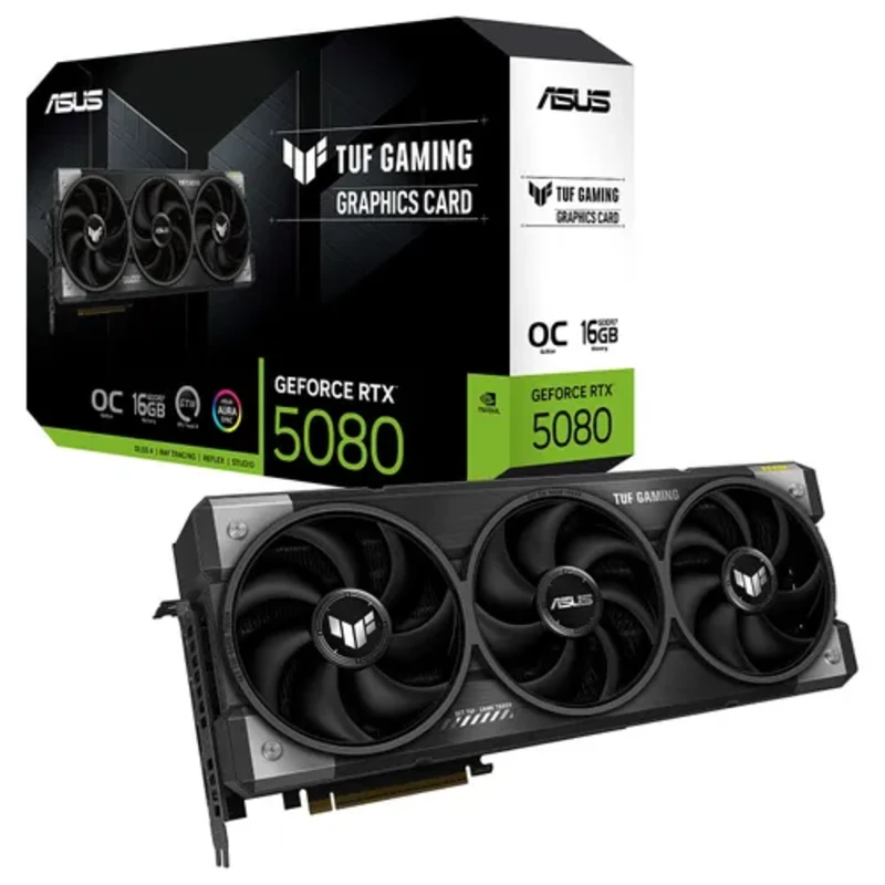 Image of ASUS TUF Gaming NVIDIA GeForce RTX 5080 16GB GDDR7 OC Edition Graphics Card - 90YV0M30-M0NA00