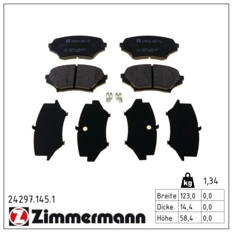 Image of ZIMMERMANN Brake pad set ZIMMERMANN 24297.145.1