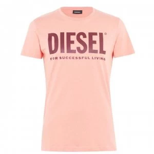 Diesel Text Logo T Shirt - Peach 3BB