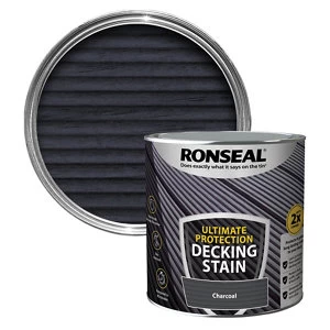 image of Ronseal Ultimate protection Charcoal Matt Decking Wood stain 2.5L