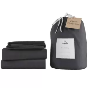 image of Panda Bamboo & French Linen Complete Bedding Set Slate Grey - Double