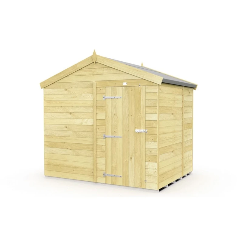 Image of Buttercup Farm 8 x 5 Feet Apex Shed - Single Door W/O Windows - L158 x W231 x H217cm in Brown Brown Unisex