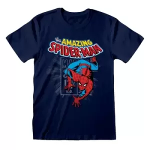 Image of Marvel Comics Spider-man - Amazing Spider-man Unisex X-Large T-Shirt - Blue