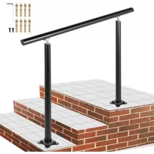 Image of Handrail Outdoor Stairs 3ft Black Variable Handrail Mobility Garden Safety Metal