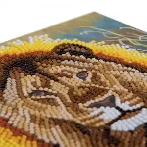 Image of Crystal Art Resting Lion 18 x 18cm Card CCK-A13 10187CB