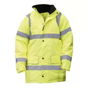 Image of Warrior Mens Nevada High Visibility Safety Jacket (L) (Fluorescent Yellow)