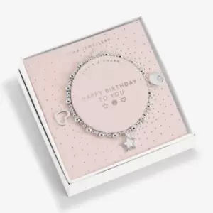Image of Life'S A Charm Happy Birthday To You Silver Charm 17.5cm Bracelet 6169
