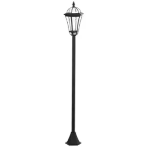 Image of Outsunny 2 PCS LED Garden Lights Lamp Post Solar Powered Lantern Patio Pathway Walkway Outdoor Water-Resist Auto Switch 6-8 Hours Black