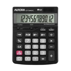 Aurora DT940C Semi Desk Calculator 12 Digit LCD Display