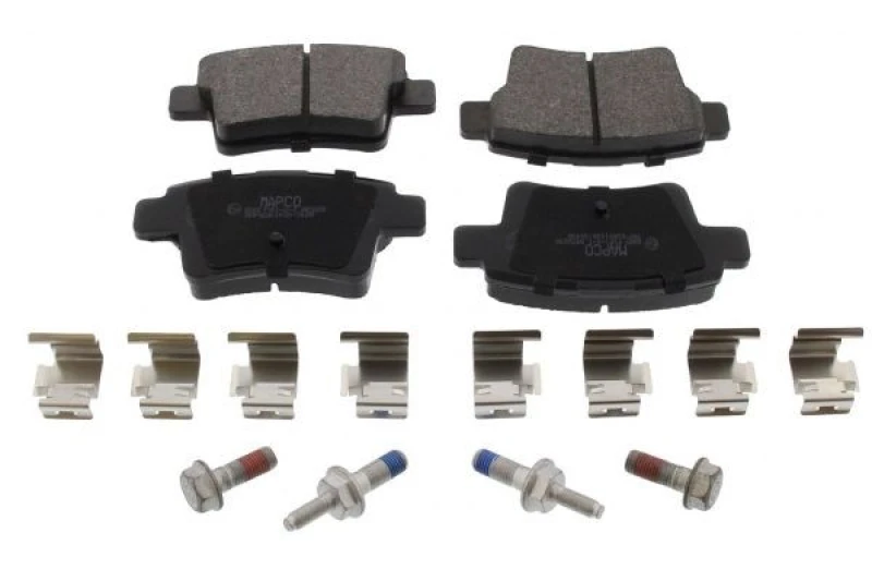 Image of MAPCO 6962 Brake pad set Rear Axle, excl. wear warning contact, with anti-squeak plate Brake Pad Set,disc brake (402)