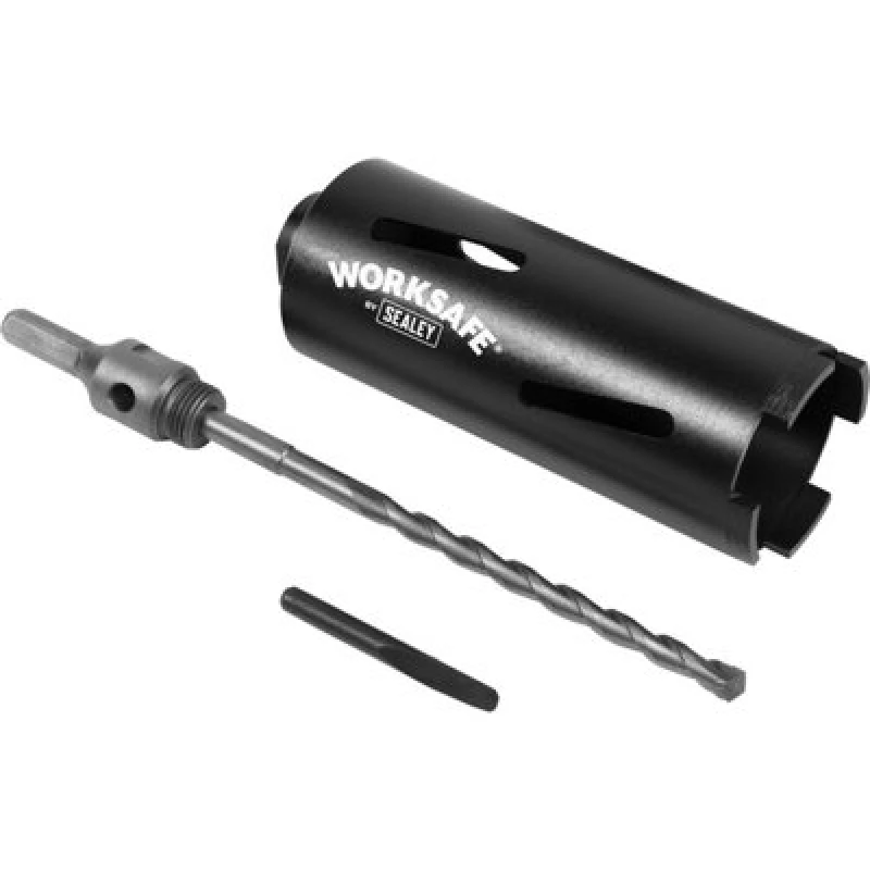 Image of Loops 65mm x 150mm - Dry Diamond Core Drill Hole Saw - Hex Drive Adaptor - Drill Bit Metallics