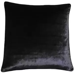 image of Paoletti Luxe Velvet Black Cushion Black