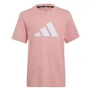 image of adidas 3 Bar T Shirt Junior Girls - Pink