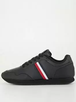 Image of Tommy Hilfiger Core Lo Runner Pu Lth, Black, Size 41, Men
