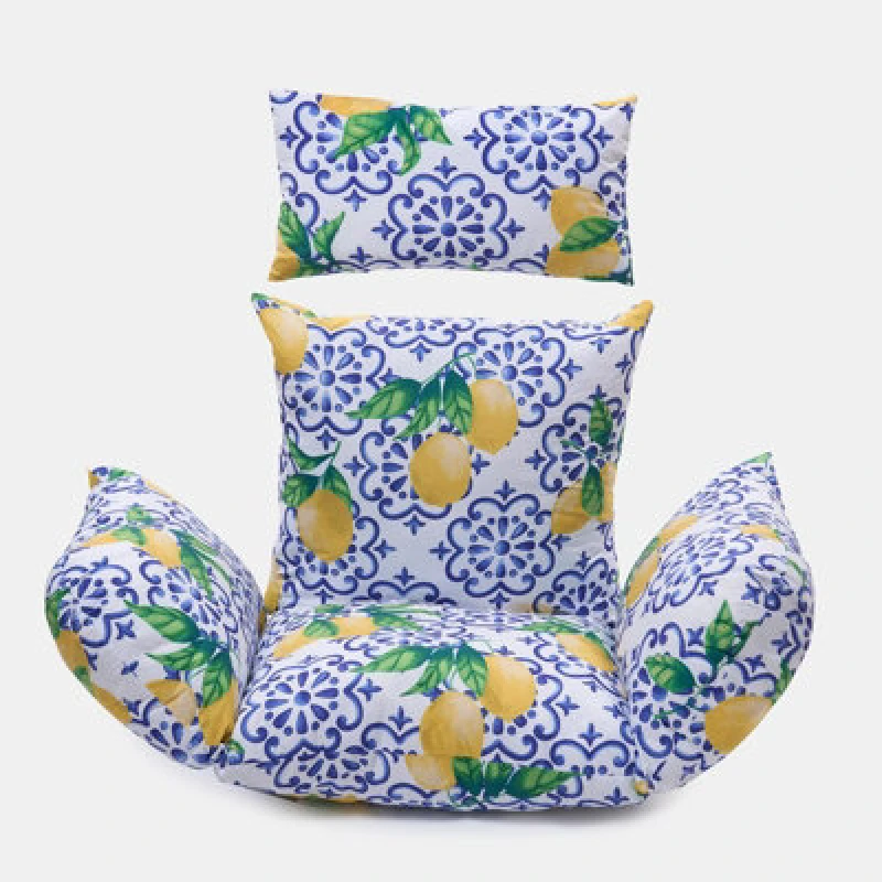 Image of OHS OHS Egg Chair Cushion Large Headrest Pillow Outdoor Garden Water Resistant in Blue Blue One Size Unisex 5027434209248