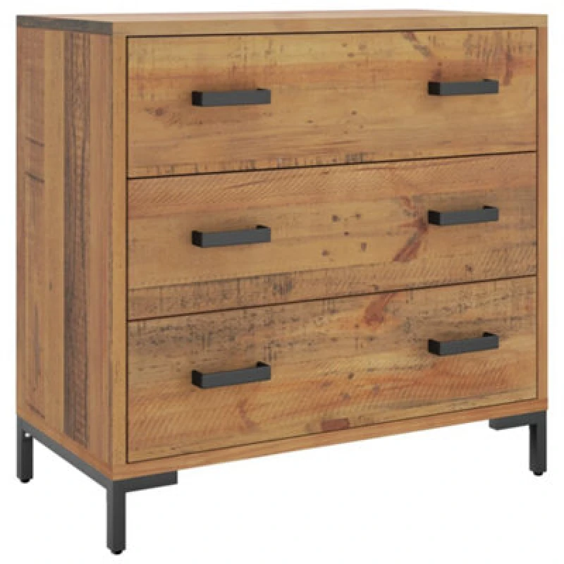 Image of vidaXL Chest of Drawers 75x35x70cm Solid Pinewood, Brown 349925
