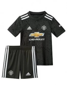 Adidas Manchester United Infant 20/21 Away Mini Kit, Green, Size 4-5 Years