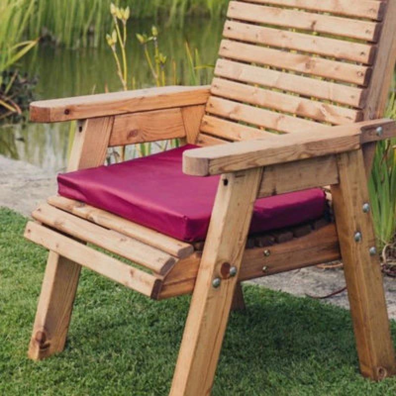 Image of Churnet Valley Garden Furniture Ltd Waterproof Single Cushion Only - L42 X W52 X H6cm - Assembled - Wine