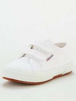 Image of SUPERGA Girls 2750 Cotj Strap Classic Plimsoll Pumps - White, Size 12.5 Younger