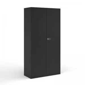 image of Steel contract cupboard with 4 shelves 1968mm high - black