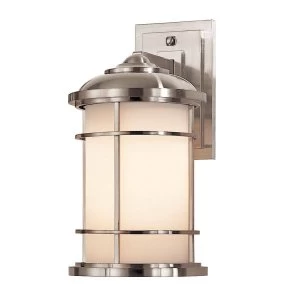Image of 1 Light Outdoor Medium Wall Lantern Light Brushed Steel IP44, E27