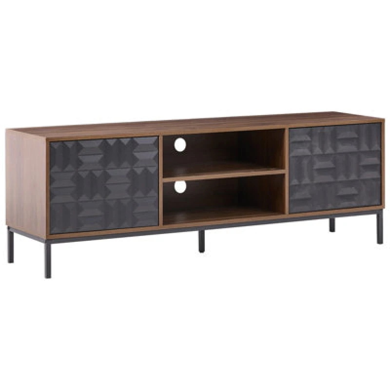 Image of Beliani TV Stand Caraquet Dark Brown