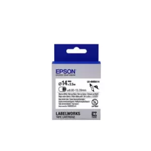 Image of Epson LK-6WBA14 Black on White 14mm x 2.5m Heat Shrink Tubes