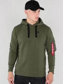 Alpha Industries X-Fit Tape Detail Hoodie - Dark Green