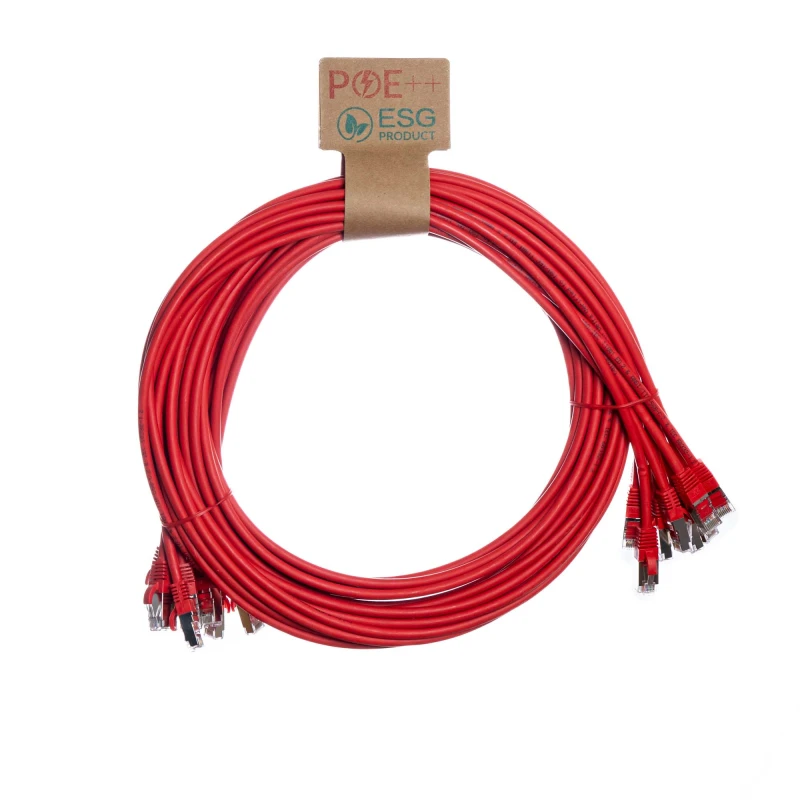 Image of Cablenet Cablenet 0.3m Cat6a RJ45 Red S/FTP LSOH 26AWG Snagless Booted Patch Lead (PK 10) 65-2003P