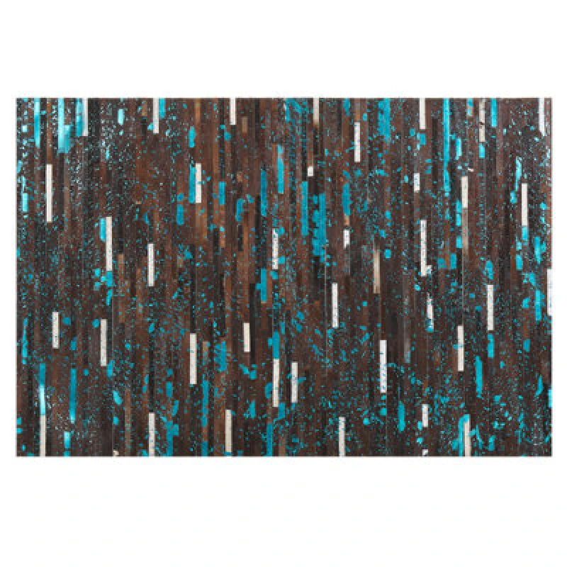 Image of Beliani Rug Kisir Dark Brown 140 X 200 Cm Leather