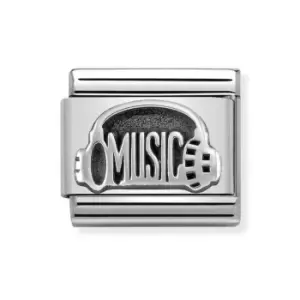 Image of Nomination Classic Silver Music Headphones Charm