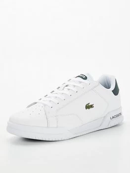 image of Lacoste Twin Serve Leather Trainers - White, Size 11, Men