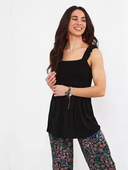 Image of Joe Browns Pretty Shirred Top Black, Size 8, Women