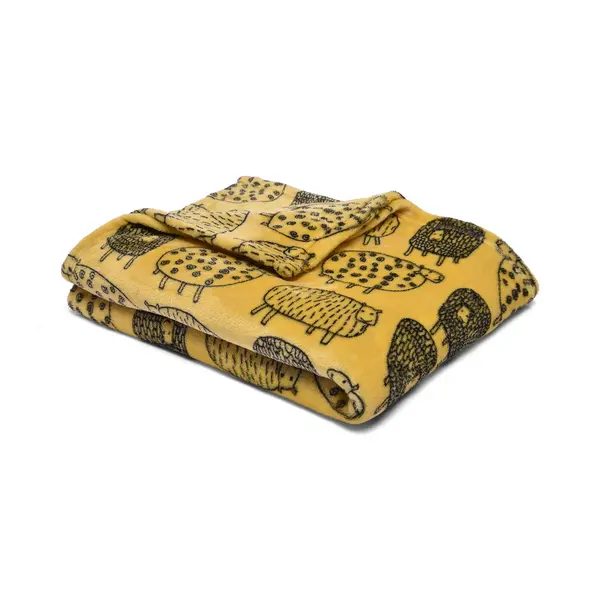 Image of Fusion Snug Dotty Sheep 120cm x 150cm Throw Ochre