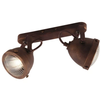 Image of Fan Europe Lighting - Fan Europe HABANA 2 Light Twin Spotlight Rust 35.8x16.3x22.6cm