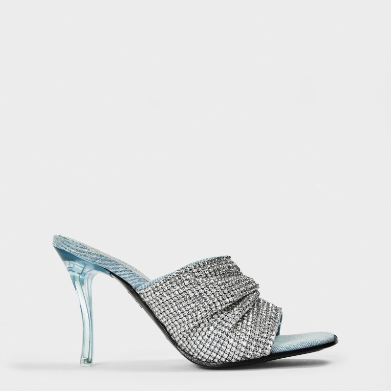 Image of Diesel Womens High Heel Cushioned Heeled Sandals Vintage Blue female 3.5 (36)