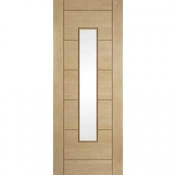Image of JELD-WEN Curated Oregon Fully Finished Oak Clear Glazed Internal Door - 1981mm x 610mm (78 inch x 24 inch) Jeld Wen 20WOAKLADD+GOF