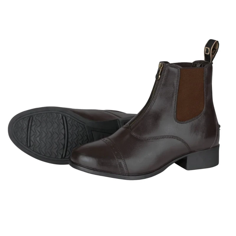 Image of Dublin Dublin Foundation II Zip Leather Paddock Boots in Brown Size: 10 Brown 10 Unisex 5063652261675