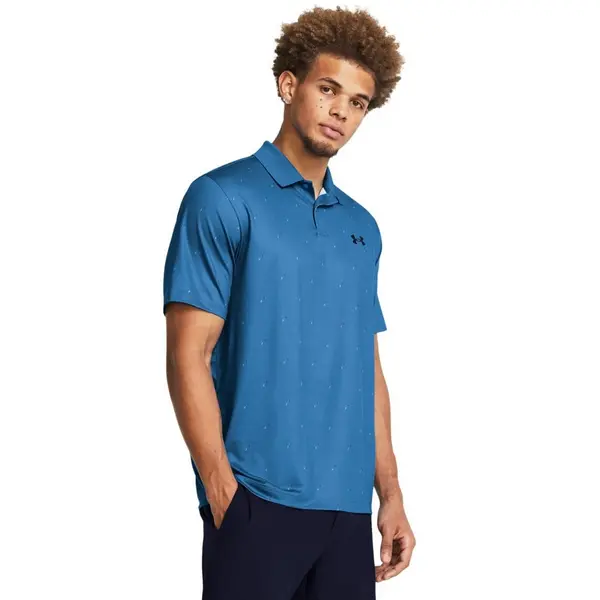 Image of Under Armour Perf 3.0 Printed Polo Photon Blue/Navy - M