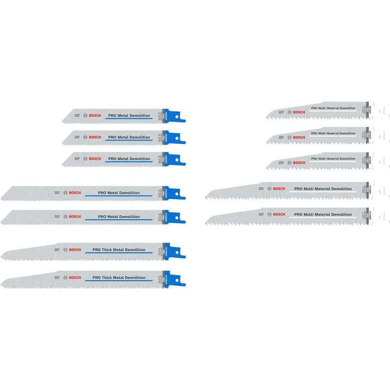 Image of Bosch PRO 12 Piece Demolition Reciprocating Saw Blade Set 2607011821