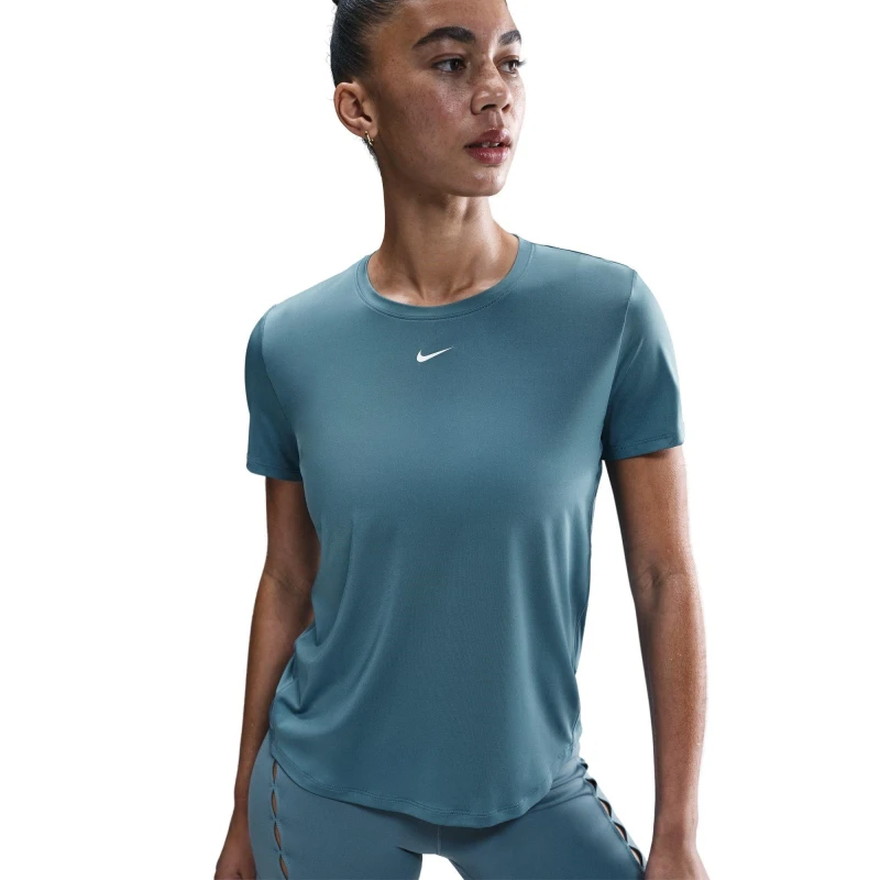Image of Nike Dri-FIT One Womens Standard Fit Short-Sleeve Top Smokey Blue female 8 (XS)