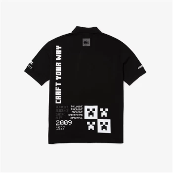 Image of Lacoste Lacoste Minecraft Mono Polo Shirt - Black