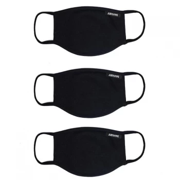 image of Hype Face Mask 3 Pack Adults - Black