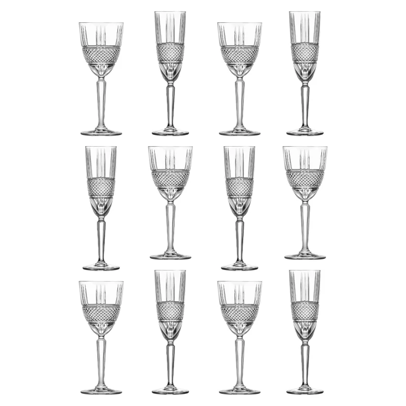 Image of RCR Crystal 12 Piece Brillante Stemware Set in Clear Clear Unisex